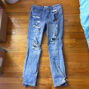 Flying monkey straight leg ripped jeans